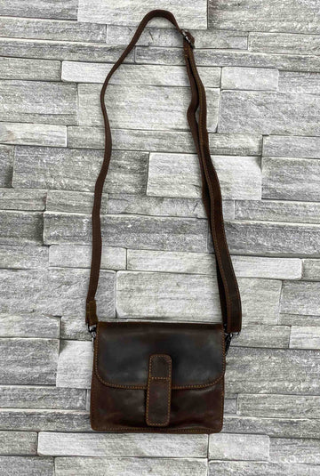Leather Mobile Pouch Bag - Sandal