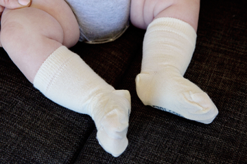 Merino Crew Baby Socks - Cream