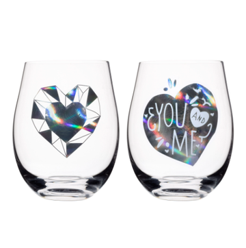 Stemless Wine Glasses - You & Me