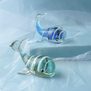 Artisan Glass Whale - Light Blue