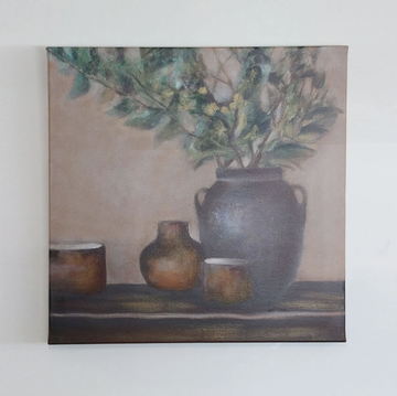Tuscan Urns On Stretched Canvas