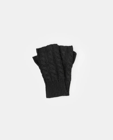 Harlow Fingerless Wool Mix Gloves Black