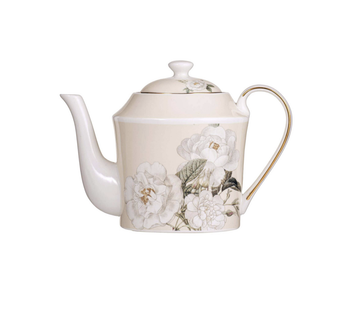 Elegant Rose Cream Teapot