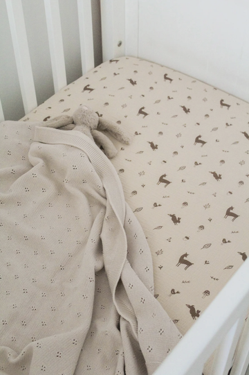 Fitted Cot Sheet Woodlands