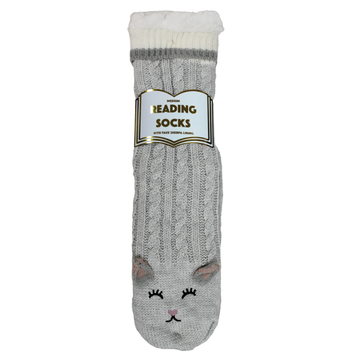 Reading Socks - Grey Cat Womens Medium