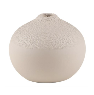 Mini Porcelain Vase - Cream Beaded
