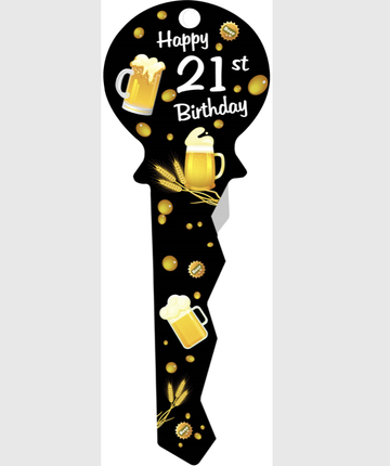 Wooden 21st Key - Beer Glass