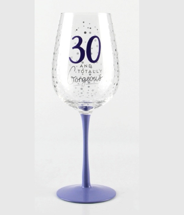 Dotty Star Wine Glass - 30th