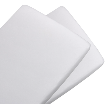 2pk Jersey Bassinet Fitted Sheets - White