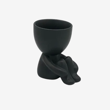 Quiet Ceramic Egghead Planter - Black