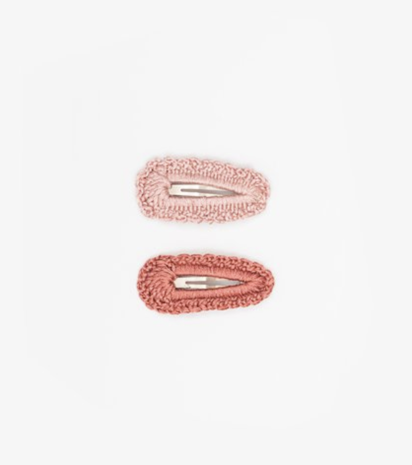 Clips - Crocheted Blush & Rosewood