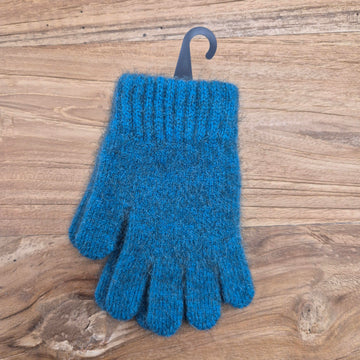 Child's Merino & Possum Gloves - Teal