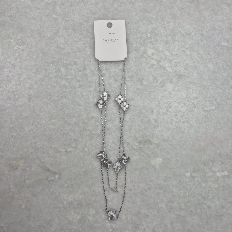 Vintage 10 Cross Necklace - Silver