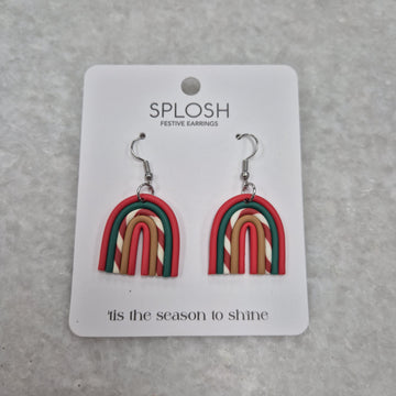 Candy Cane Rainbow Earrings - Small