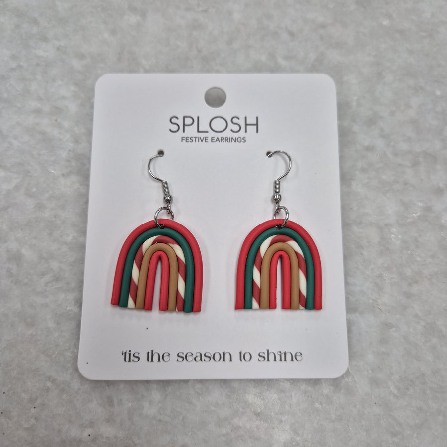 Candy Cane Rainbow Earrings - Small
