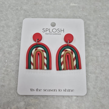 Candy Cane Rainbow Earrings - Large