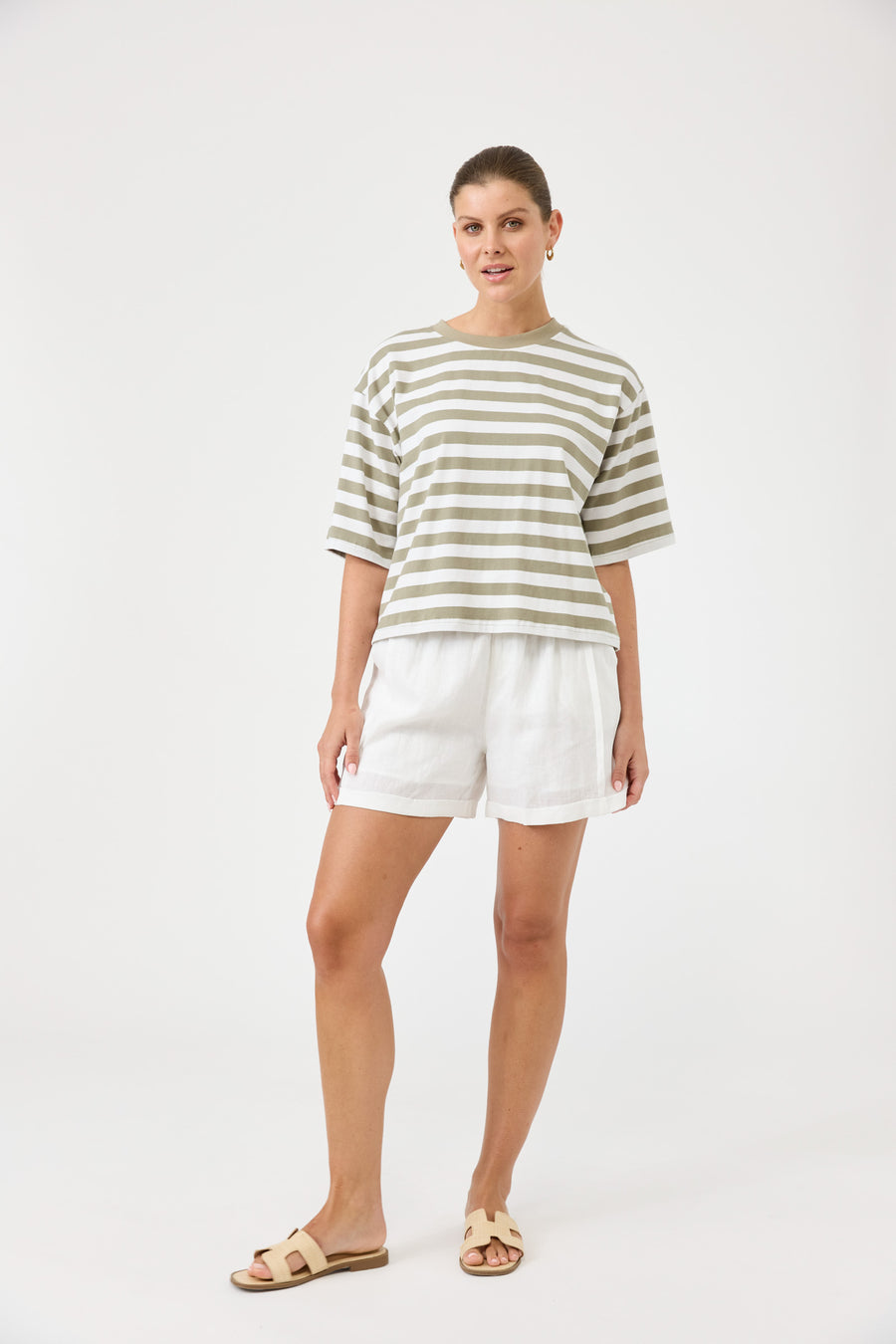 Studio Stripe Tshirt - Olive