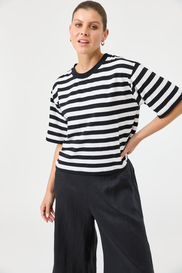 Studio Stripe Tshirt - Ebony