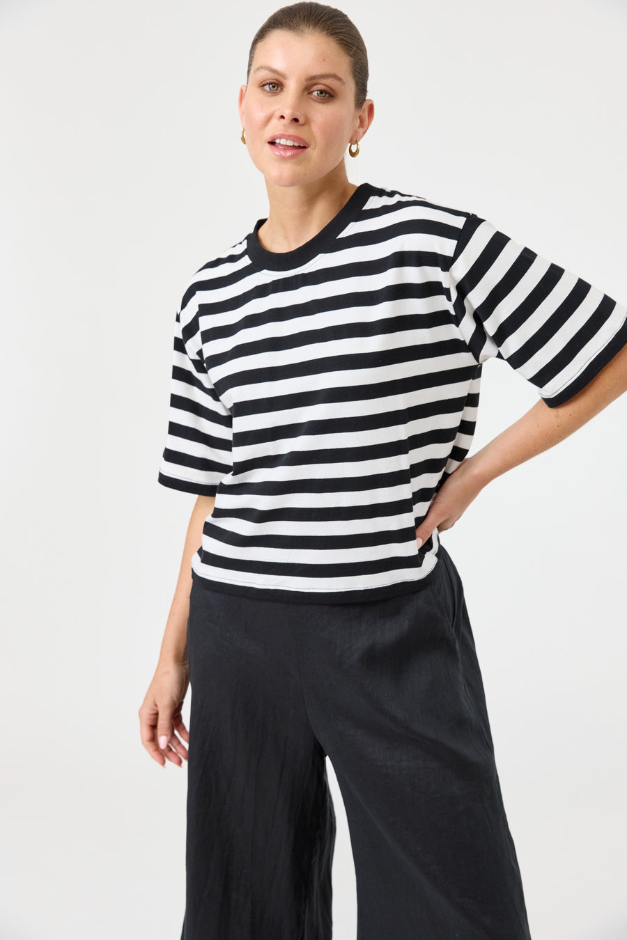Studio Stripe Tshirt - Ebony