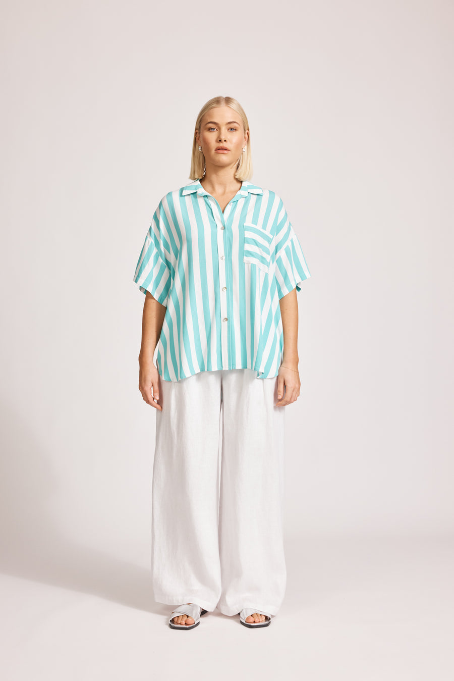 Treville Stripe Shirt - Aqua