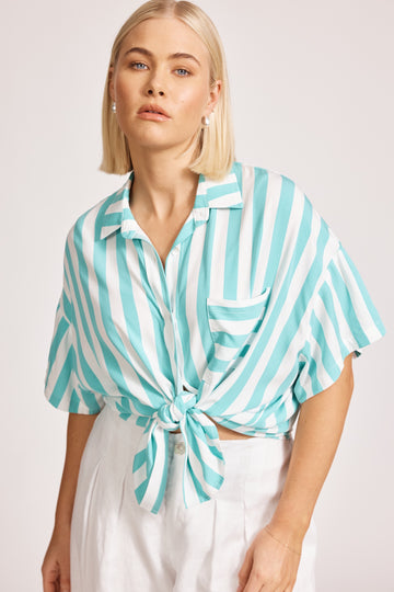 Treville Stripe Shirt - Aqua