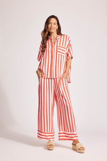Treville Stripe Shirt - Coral
