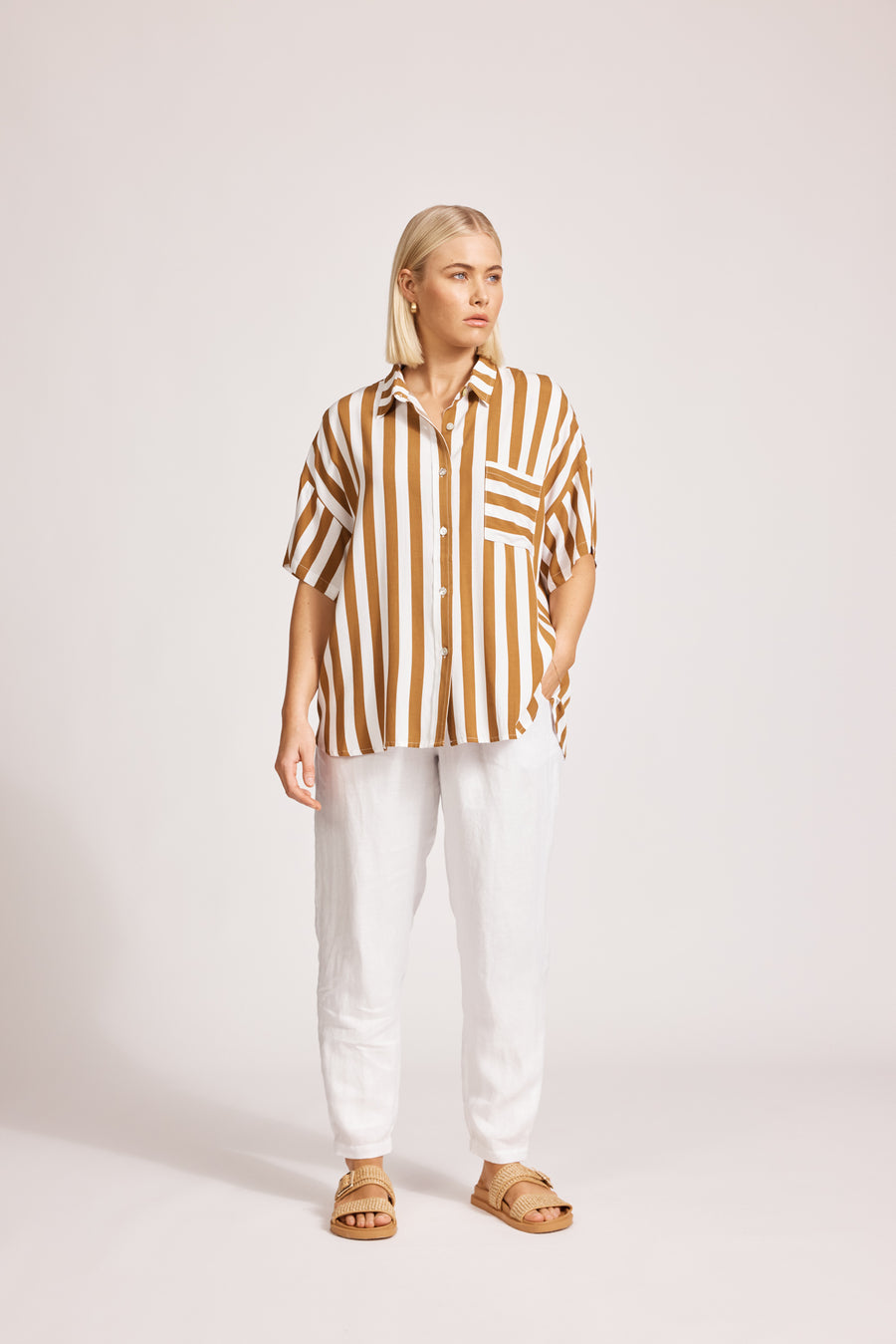 Treville Stripe Shirt - Caramel