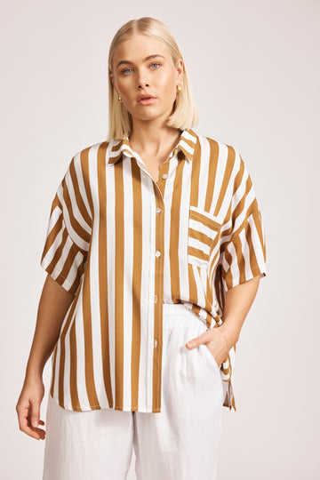 Treville Stripe Shirt - Caramel