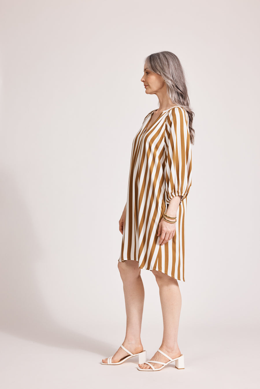 Treville Stripe Dress - Caramel