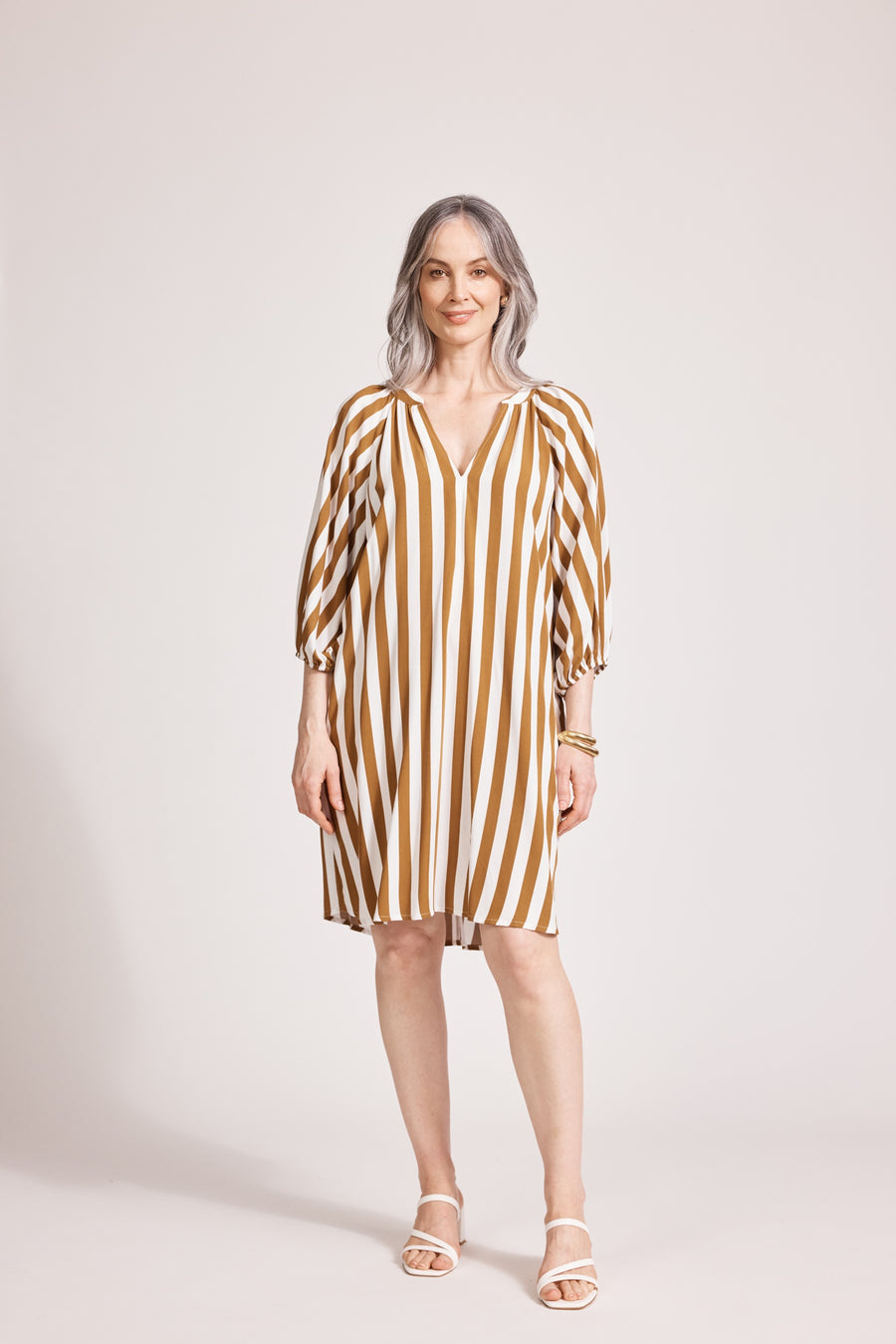 Treville Stripe Dress - Caramel