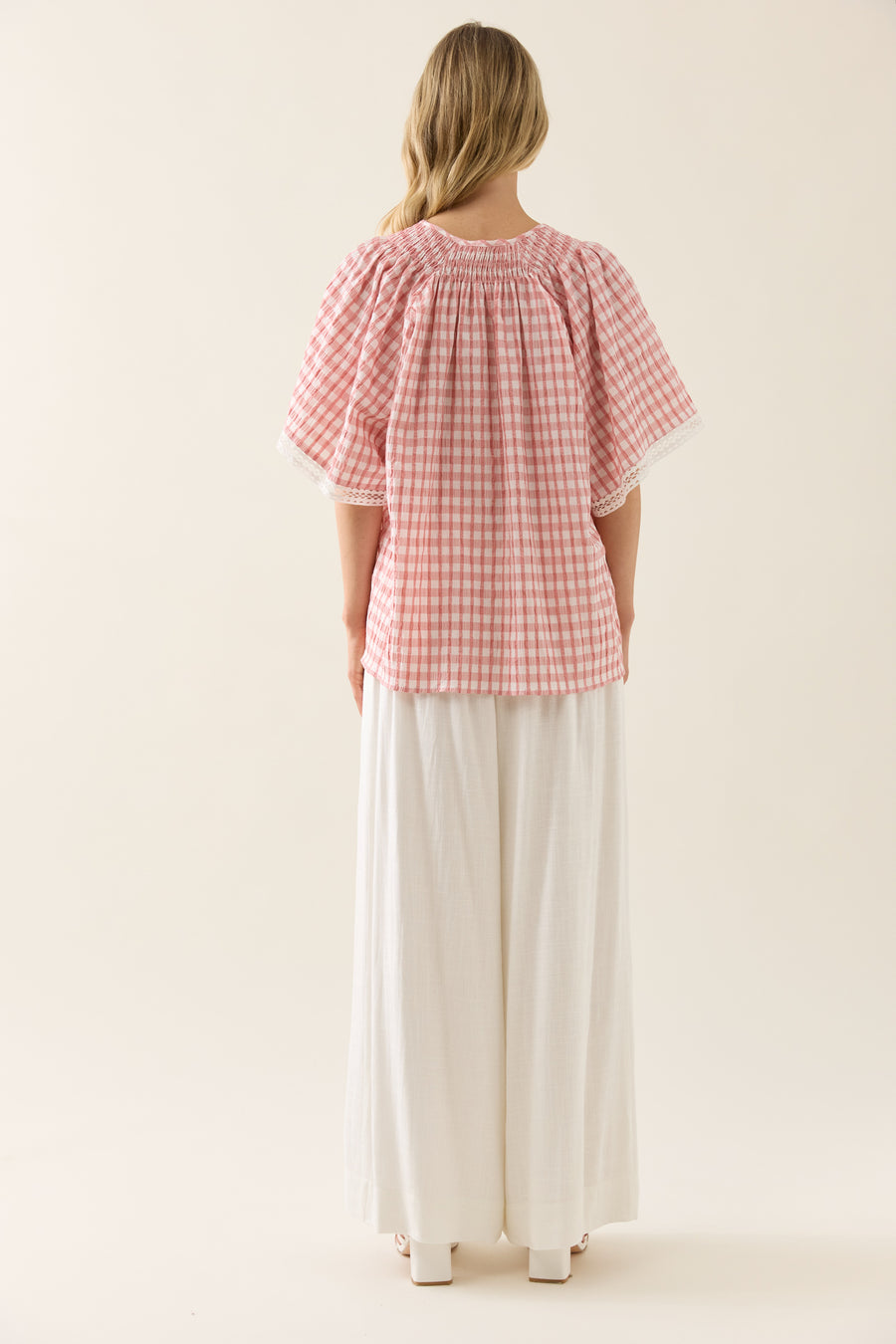 Esther Shirred Top - Pink