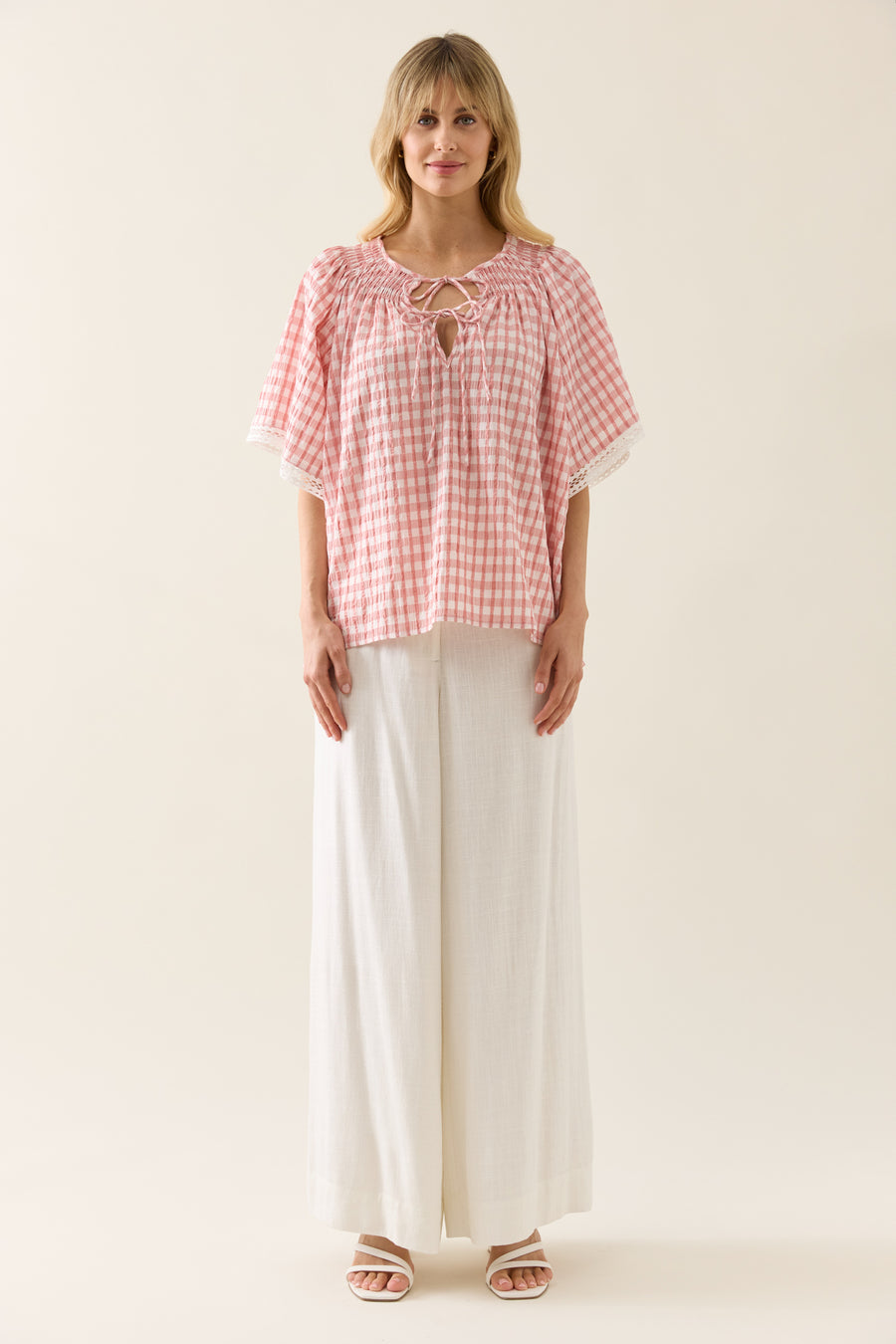 Esther Shirred Top - Pink