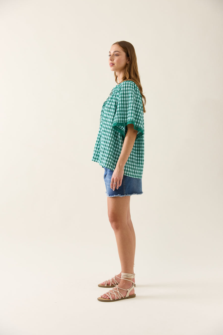 Esther Shirred Top - Baltic