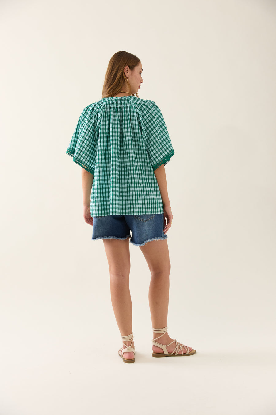 Esther Shirred Top - Baltic