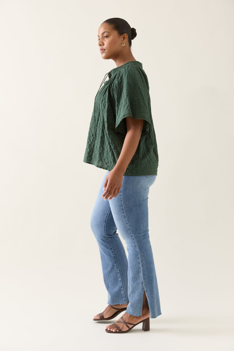 Esther Shirred Top - Myrtle