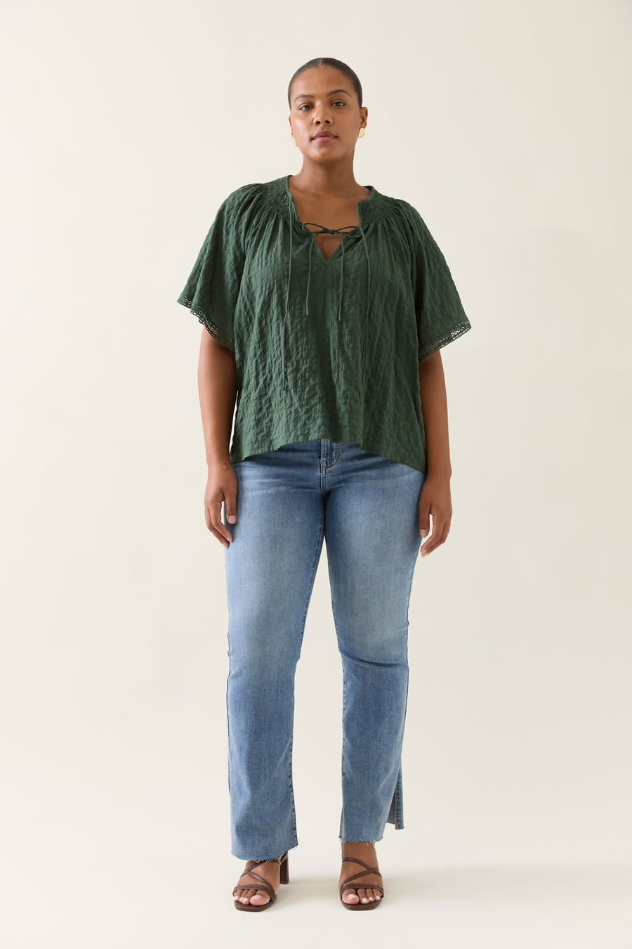 Esther Shirred Top - Myrtle