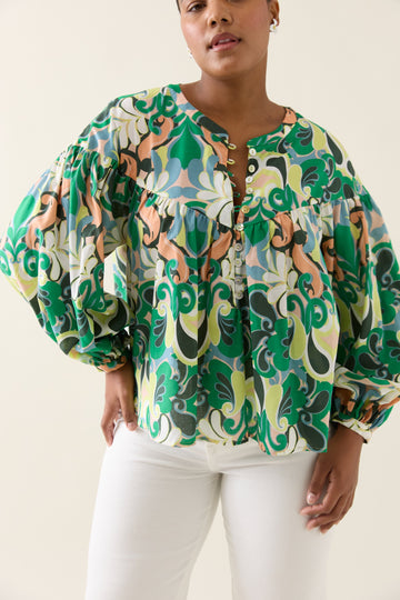 Aurora Button Shirt - Paisley