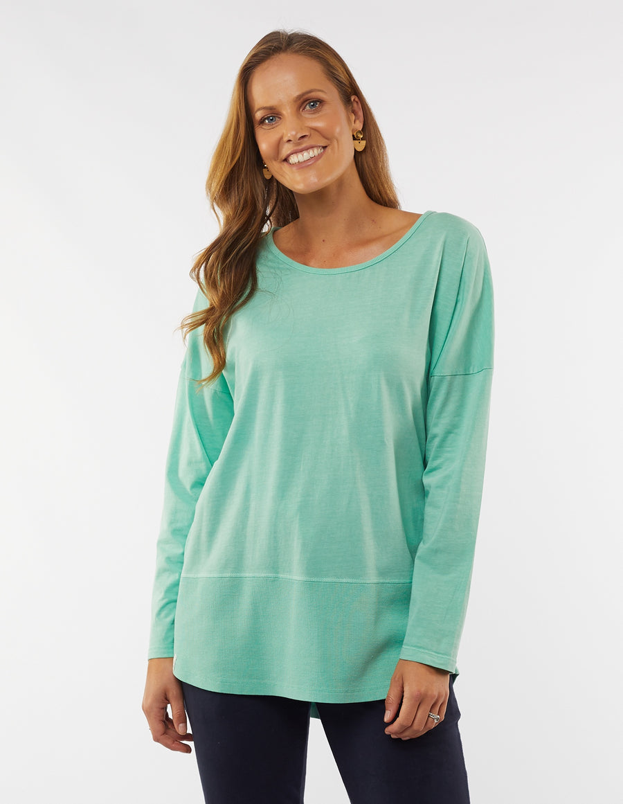 Fundamental Rib Long Sleeve Tee - Mint
