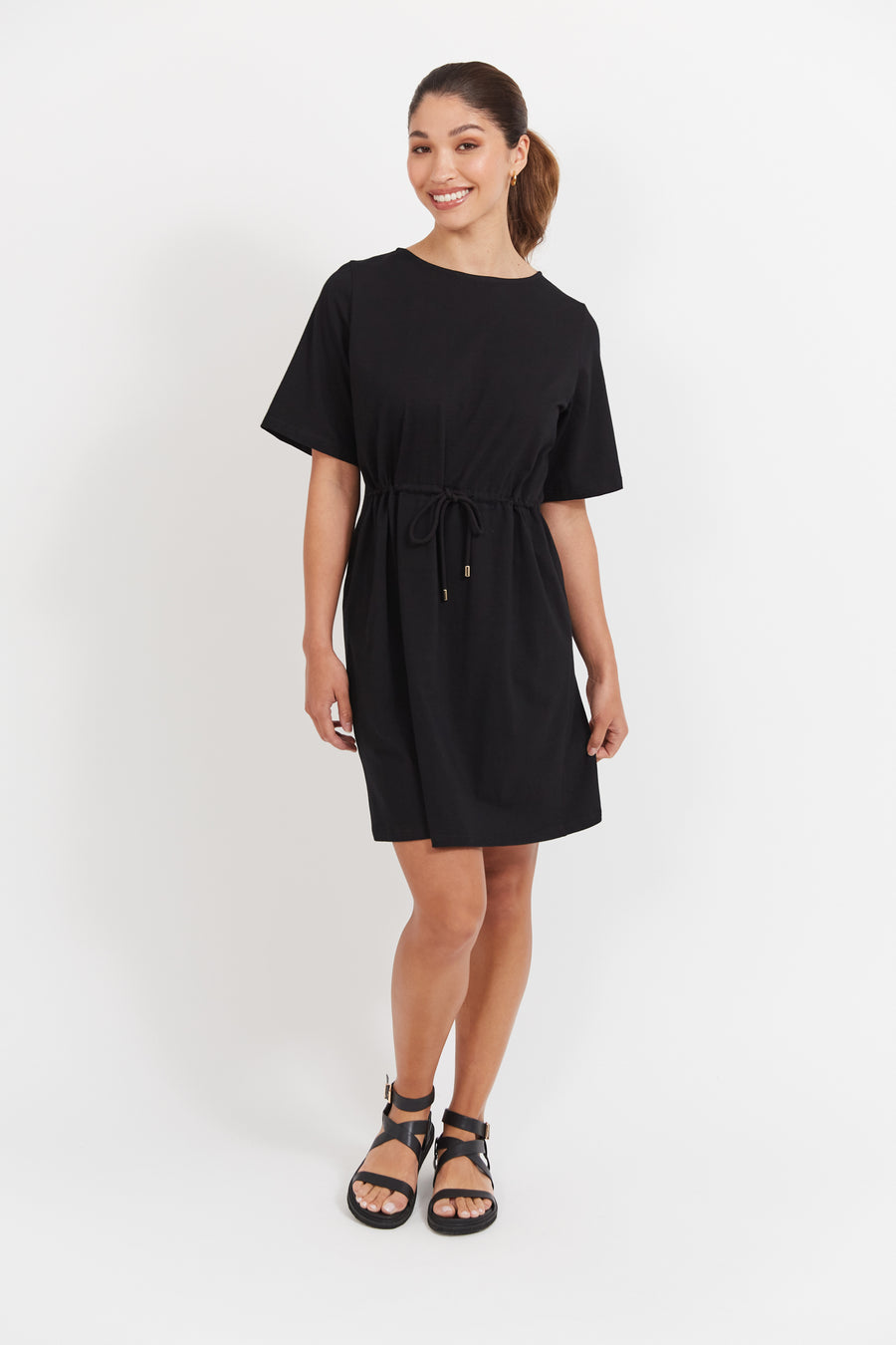 Jardin Tshirt Dress - Black