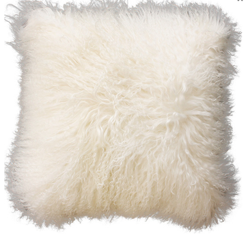 Meru Tibetan Lamb Fur Cushion - Natural White