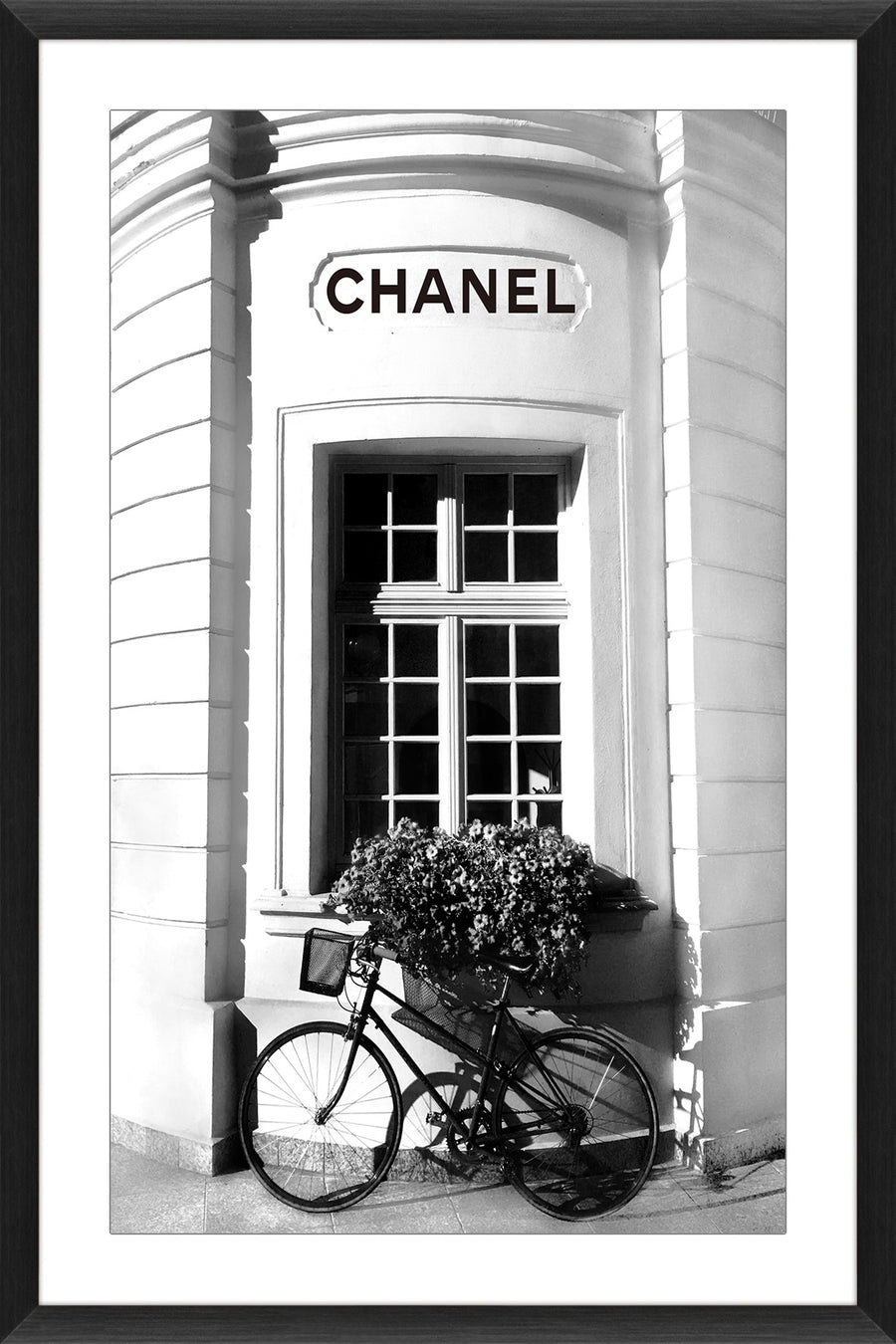 Chanel Glass Framed Print - Black Frame