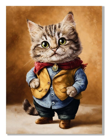 Kitten Print With Gems