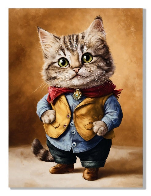 Kitten Print With Gems