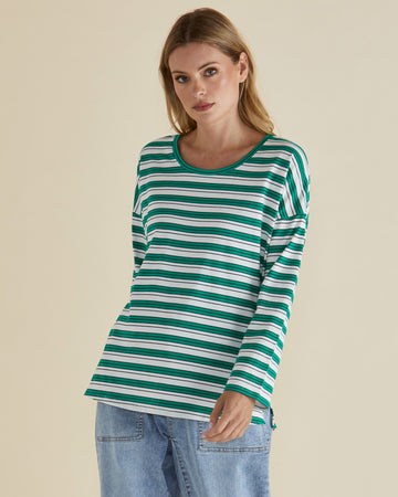 Taylor Tee - Gren/Navy/White Stripe
