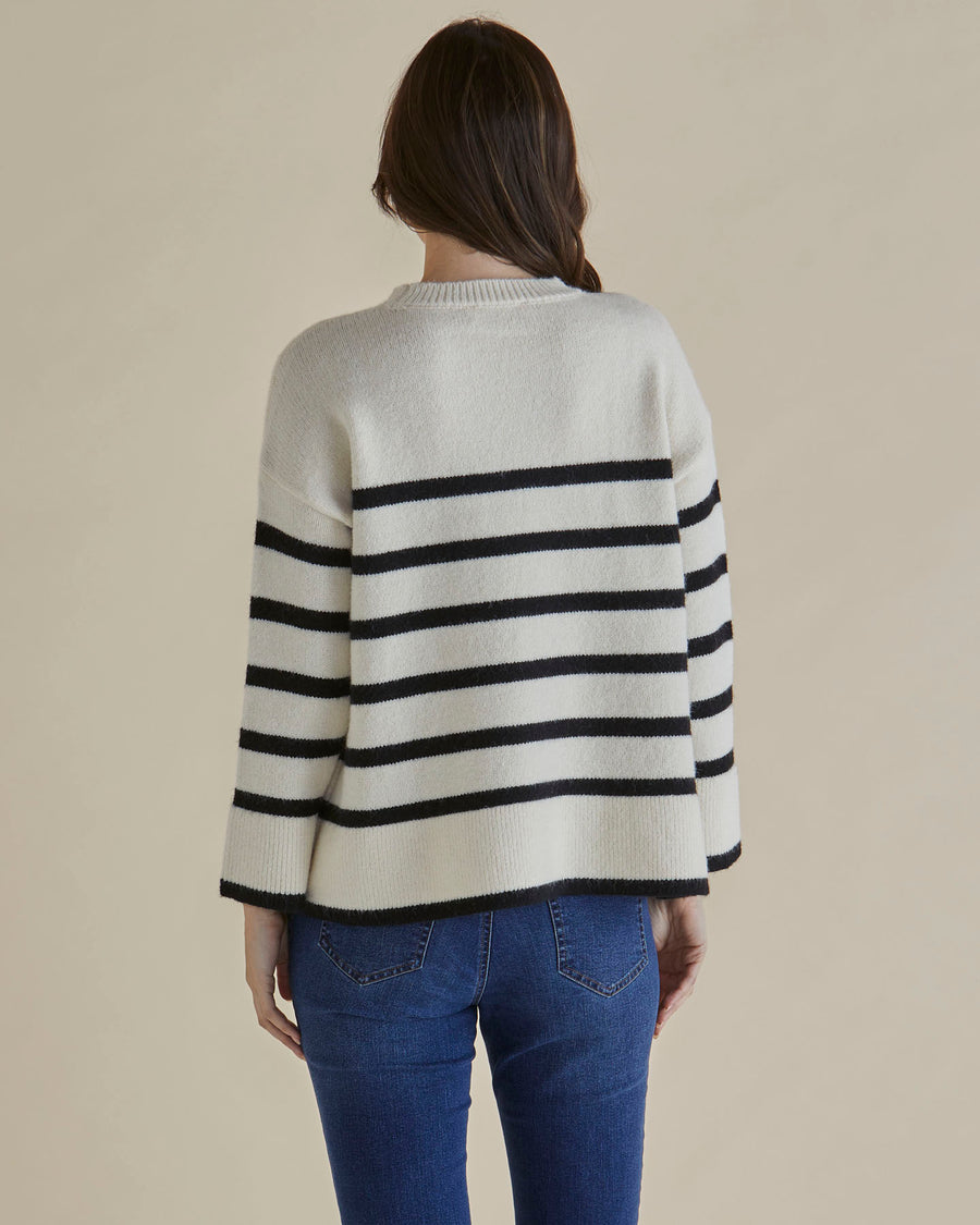 Edith Knit Jumper - Cream/Black Stripe