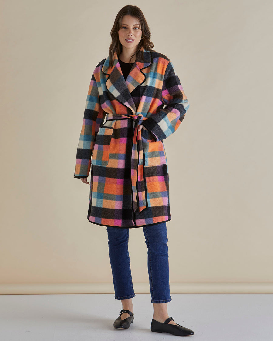 Ellie Coat - Rainbow Check