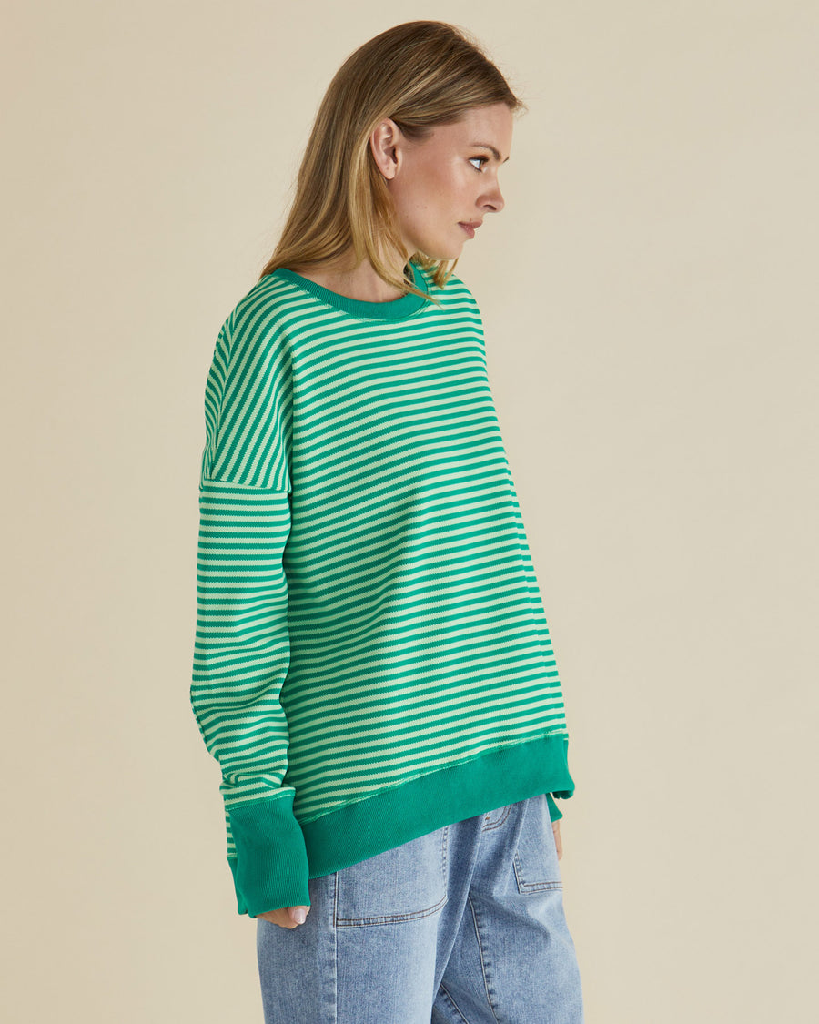 Cove Sweat - Green Stripe