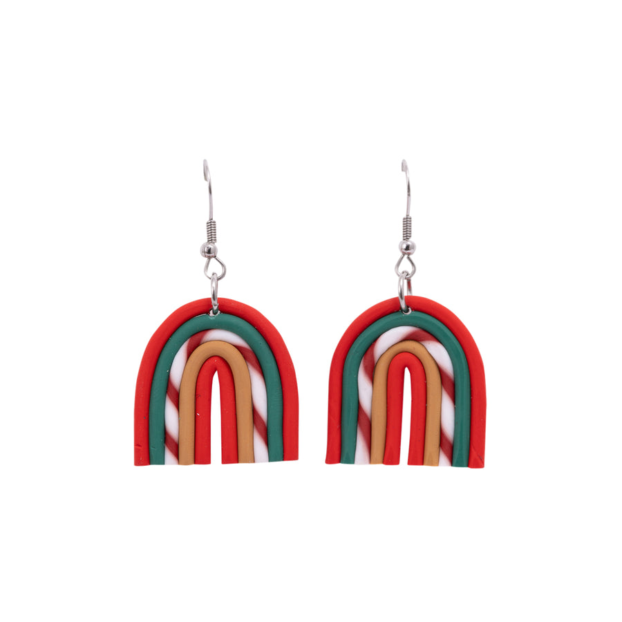 Candy Cane Rainbow Earrings - Small
