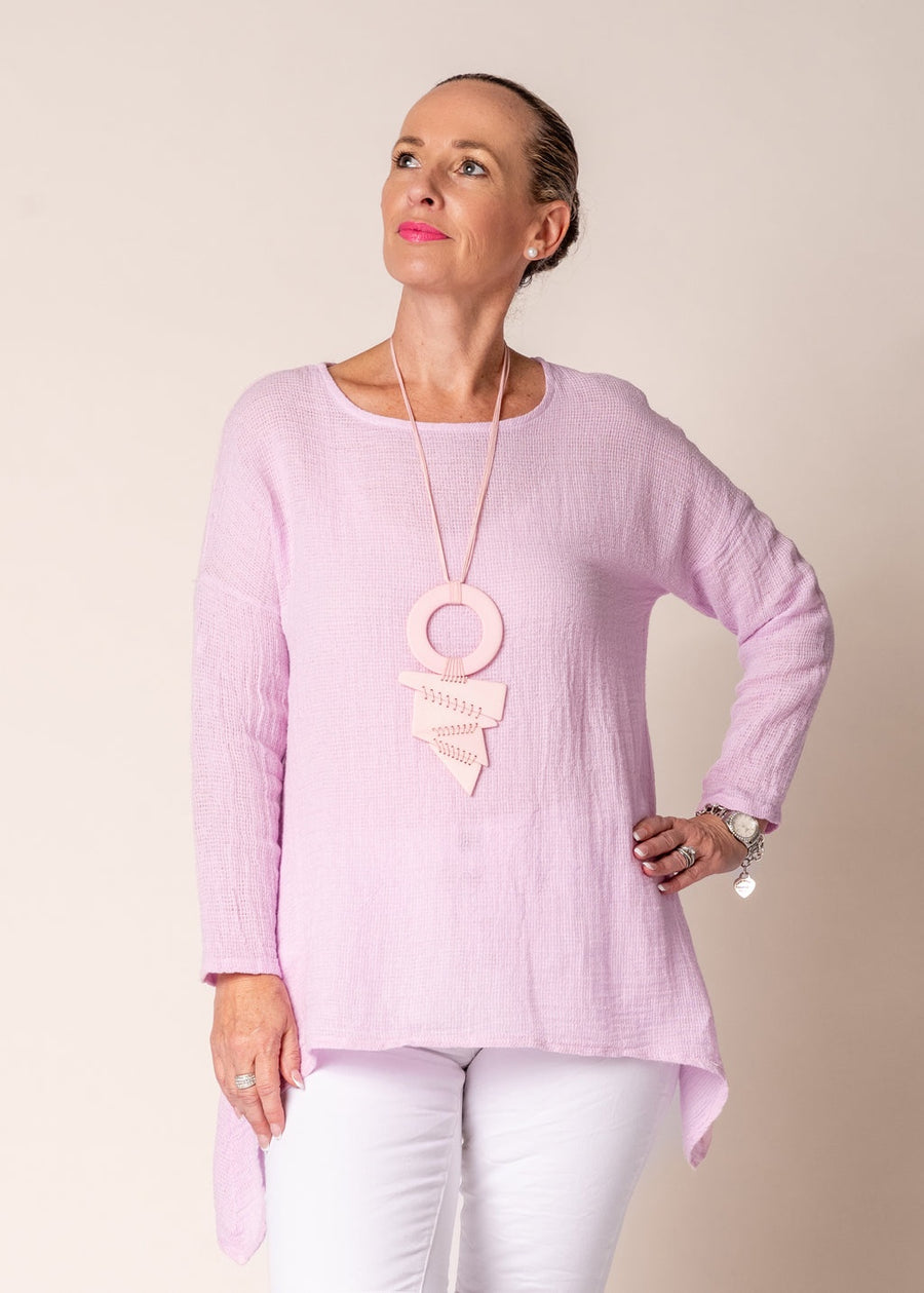 Eda Linen Top in Freesia Pink