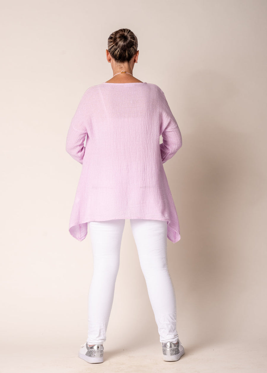 Eda Linen Top in Freesia Pink